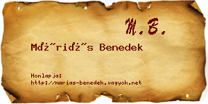 Máriás Benedek névjegykártya